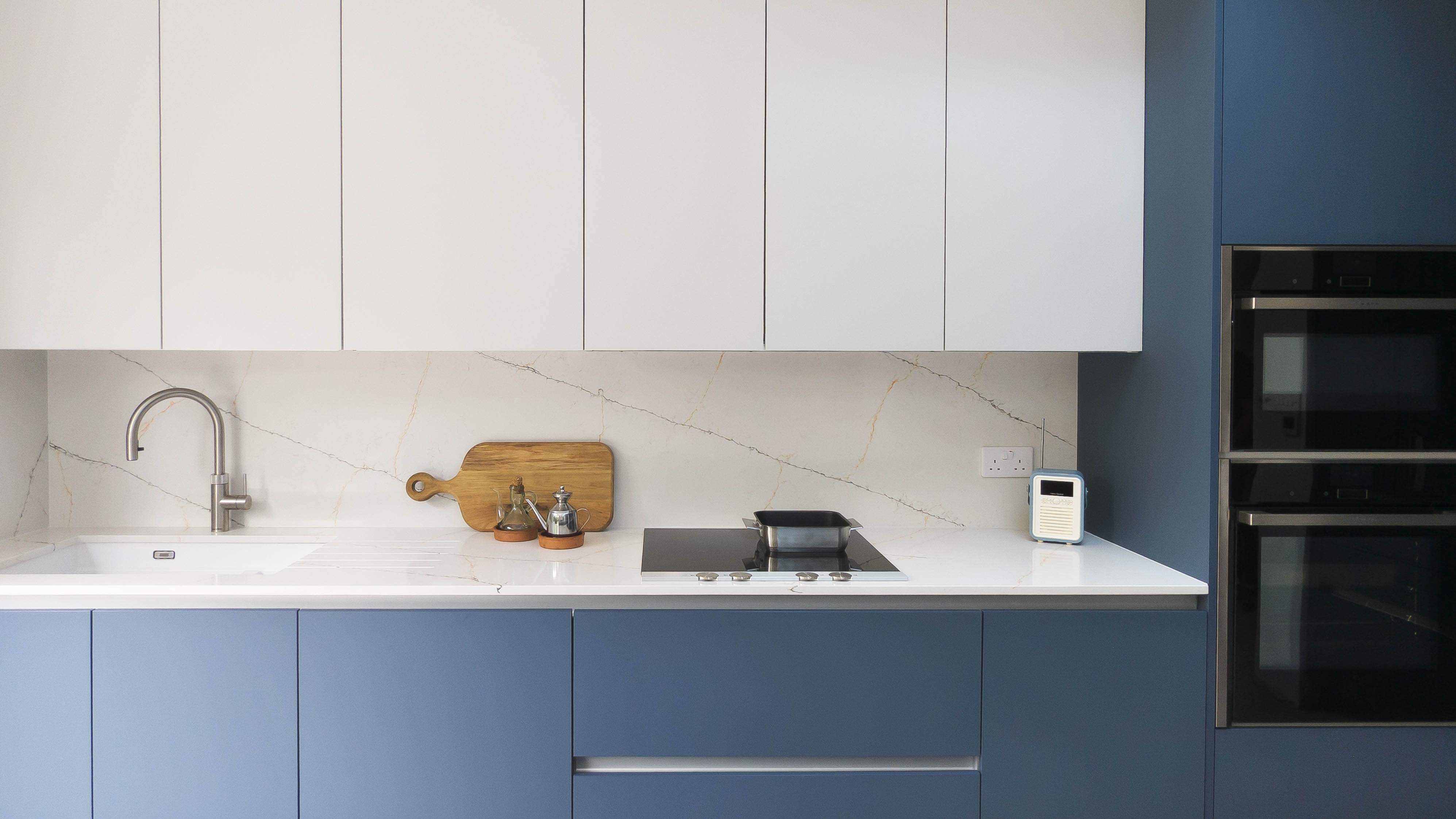 Alby Blue & Light Grey kitchen in Woodford Green