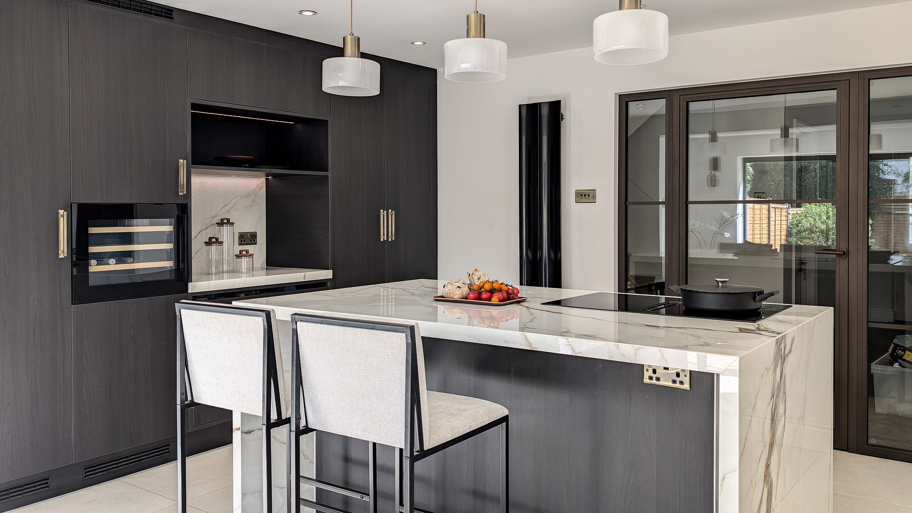 Anthracite Ash and White Stone effect kitchen in Enfield